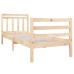 Estructura de cama individual pequeña madera maciza 75x190 cm