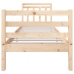 Estructura de cama individual pequeña madera maciza 75x190 cm