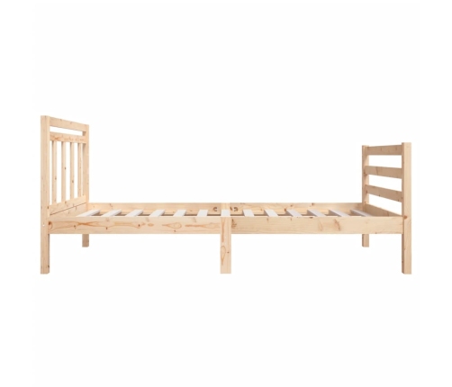 Estructura de cama individual pequeña madera maciza 75x190 cm