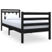 vidaXL Estructura cama madera maciza individual negro 75x190 cm