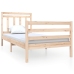 Estructura de cama individual de madera maciza 90x190 cm