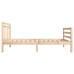 Estructura de cama individual de madera maciza 90x190 cm