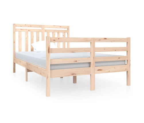 vidaXL Estructura de cama doble pequeña de madera maciza 120x190 cm