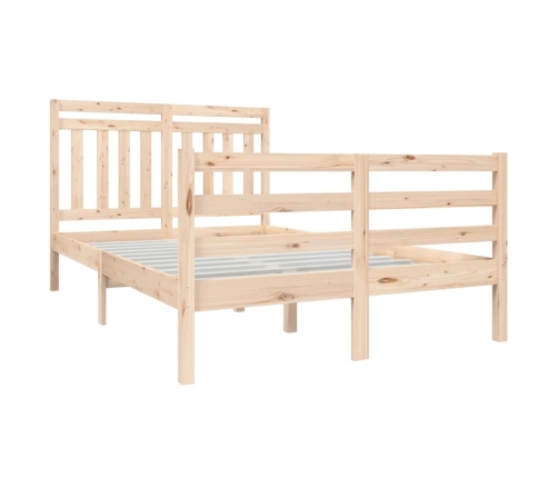 vidaXL Estructura de cama doble pequeña de madera maciza 120x190 cm