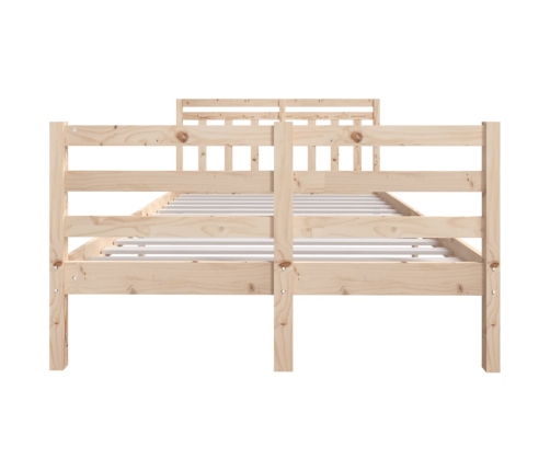 vidaXL Estructura de cama doble pequeña de madera maciza 120x190 cm