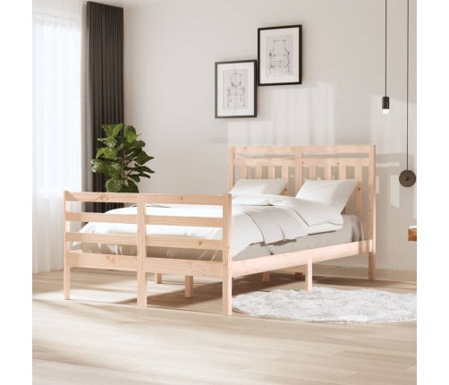 vidaXL Estructura de cama doble pequeña de madera maciza 120x190 cm