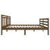 Estructura de cama doble madera maciza marrón miel 120x190 cm