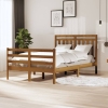 Estructura de cama doble madera maciza marrón miel 120x190 cm