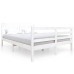 Estructura de cama doble de madera maciza blanco 135x190 cm