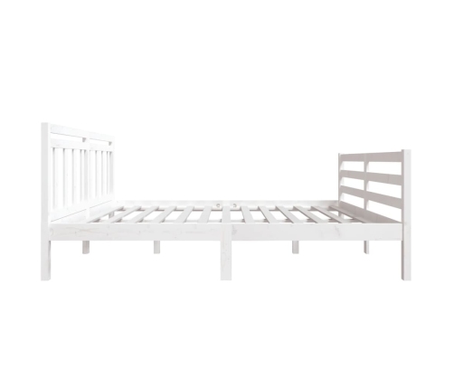 Estructura de cama doble de madera maciza blanco 135x190 cm