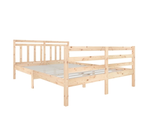 Estructura de cama madera maciza 140x190 cm