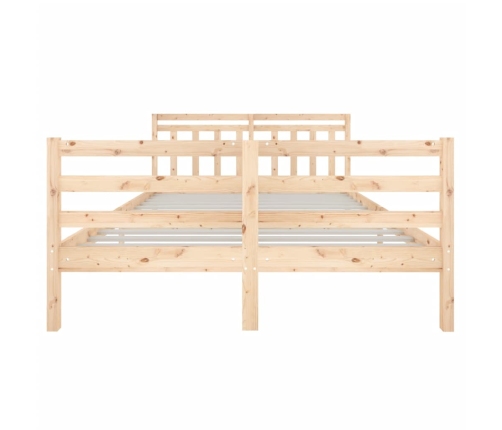 Estructura de cama madera maciza 140x190 cm