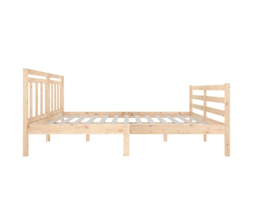 Estructura de cama madera maciza 140x190 cm