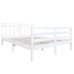 Estructura de cama de madera maciza blanca 140x190 cm