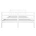 Estructura de cama de madera maciza blanca 140x190 cm