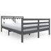 Estructura de cama de madera maciza gris 140x190 cm