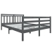 Estructura de cama de madera maciza gris 140x190 cm