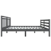 Estructura de cama de madera maciza gris 140x190 cm