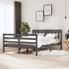 Estructura de cama de madera maciza gris 140x190 cm