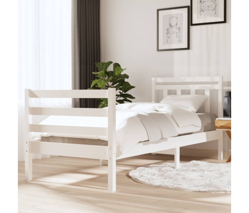 Estructura de cama sin colchón madera maciza blanco 90x200 cm