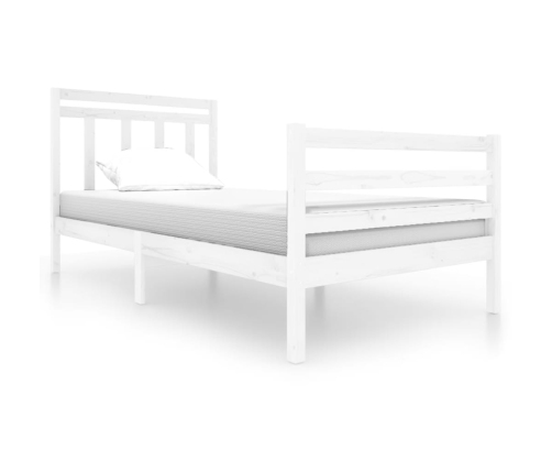 vidaXL Estructura de cama madera maciza blanca 100x200 cm