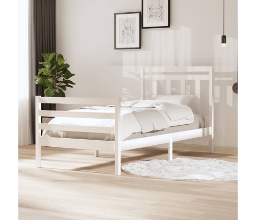 vidaXL Estructura de cama madera maciza blanca 100x200 cm