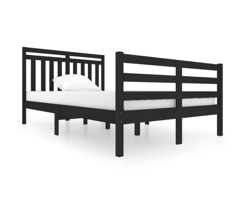 vidaXL Estructura de cama madera maciza negra 120x200 cm