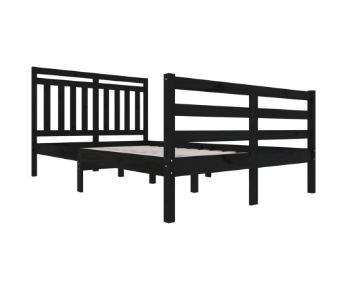 vidaXL Estructura de cama madera maciza negra 120x200 cm