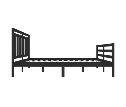 vidaXL Estructura de cama madera maciza negra 120x200 cm