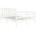 Estructura de cama de madera maciza blanca 140x200 cm