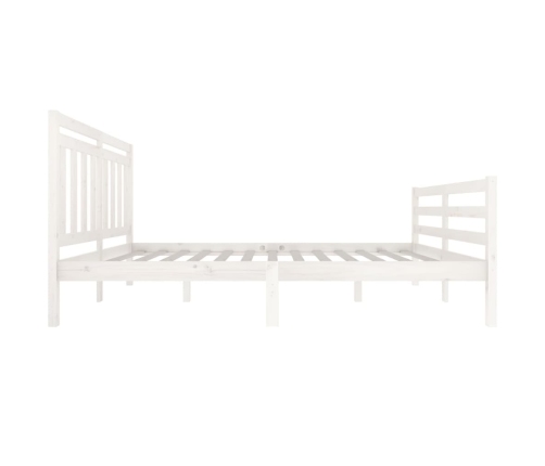 Estructura de cama de madera maciza blanca 140x200 cm