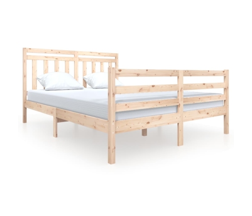 Estructura de cama de madera maciza 150x200 cm