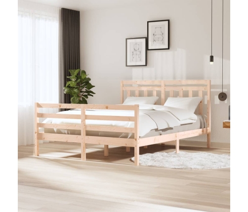 Estructura de cama de madera maciza 150x200 cm