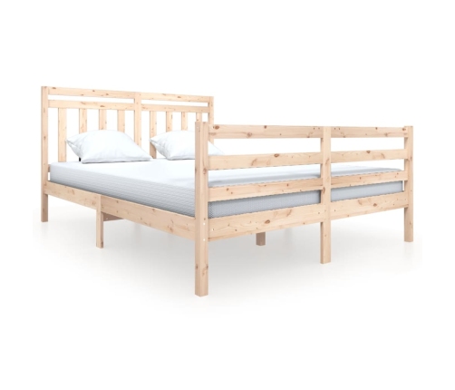 Estructura de cama de madera maciza 160x200 cm