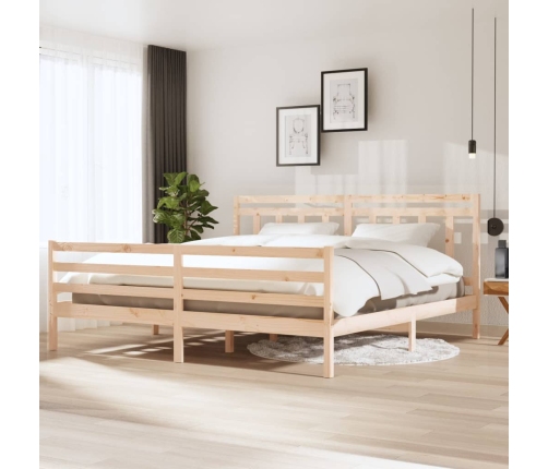 Estructura de cama de madera maciza 200x200 cm