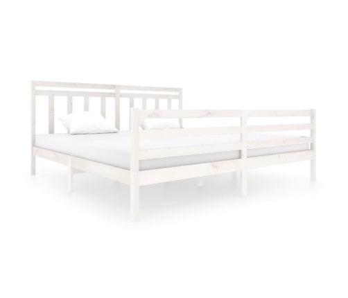 Estructura de cama madera maciza blanca 200x200 cm