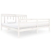 Estructura de cama madera maciza blanca 200x200 cm