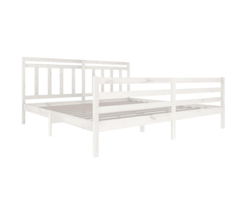 Estructura de cama madera maciza blanca 200x200 cm