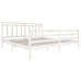 Estructura de cama madera maciza blanca 200x200 cm