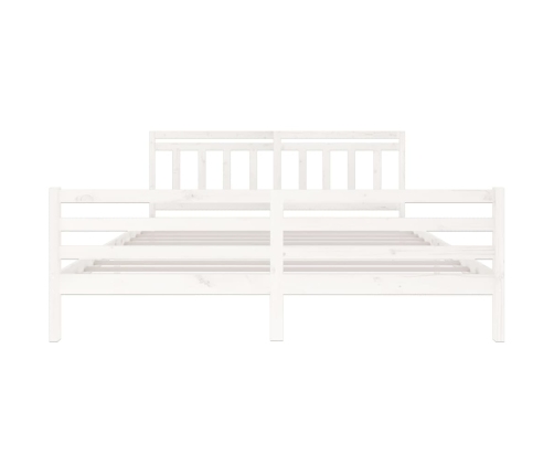 Estructura de cama madera maciza blanca 200x200 cm