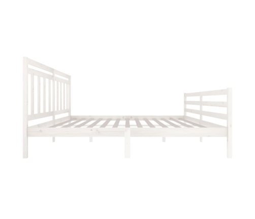 Estructura de cama madera maciza blanca 200x200 cm