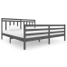 Estructura de cama de madera maciza gris 200x200 cm