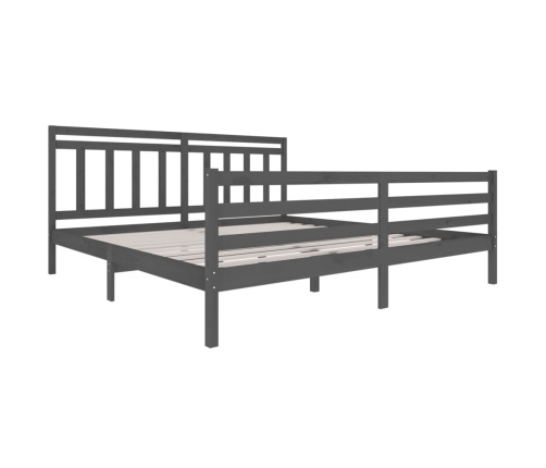 Estructura de cama de madera maciza gris 200x200 cm