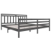 Estructura de cama de madera maciza gris 200x200 cm