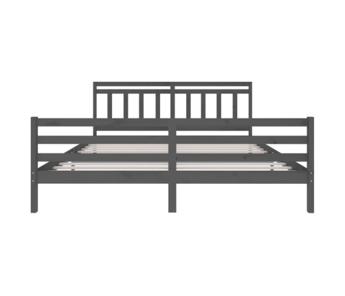 Estructura de cama de madera maciza gris 200x200 cm