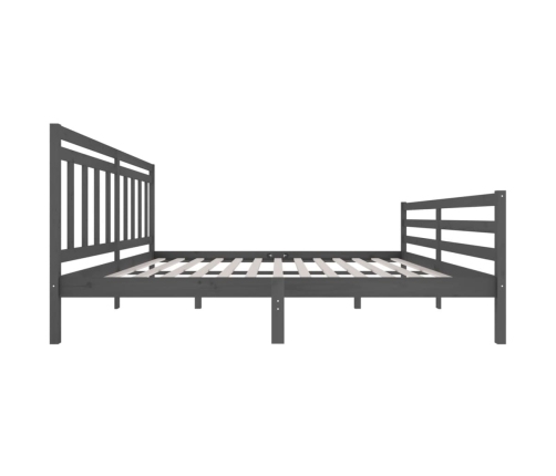 Estructura de cama de madera maciza gris 200x200 cm