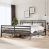 Estructura de cama de madera maciza gris 200x200 cm