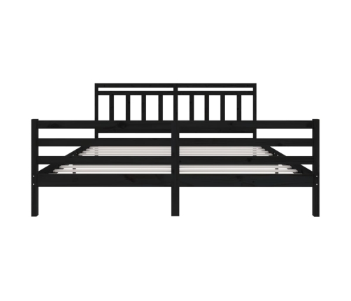 Estructura de cama de madera maciza negra 200x200 cm