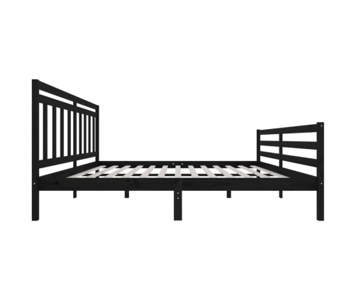 Estructura de cama de madera maciza negra 200x200 cm