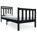 Estructura cama madera maciza individual negro 75x190 cm